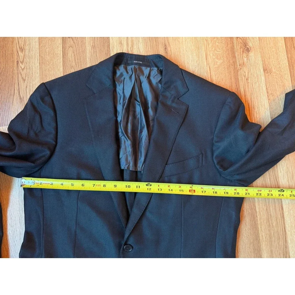 Ermenegildo Zegna Men 40R Blazer Wool Silk Made in Italy Navy Blue Sport Coat